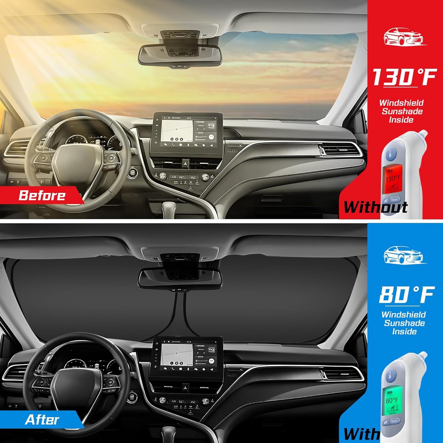 ARISMOTOR Windshield Sun Shade for Acura Integra 2023-2025, Custom Fit Foldable Front Window Sunshade Sun Visor Protector, Block UV Rays Keep Your Car Cooler