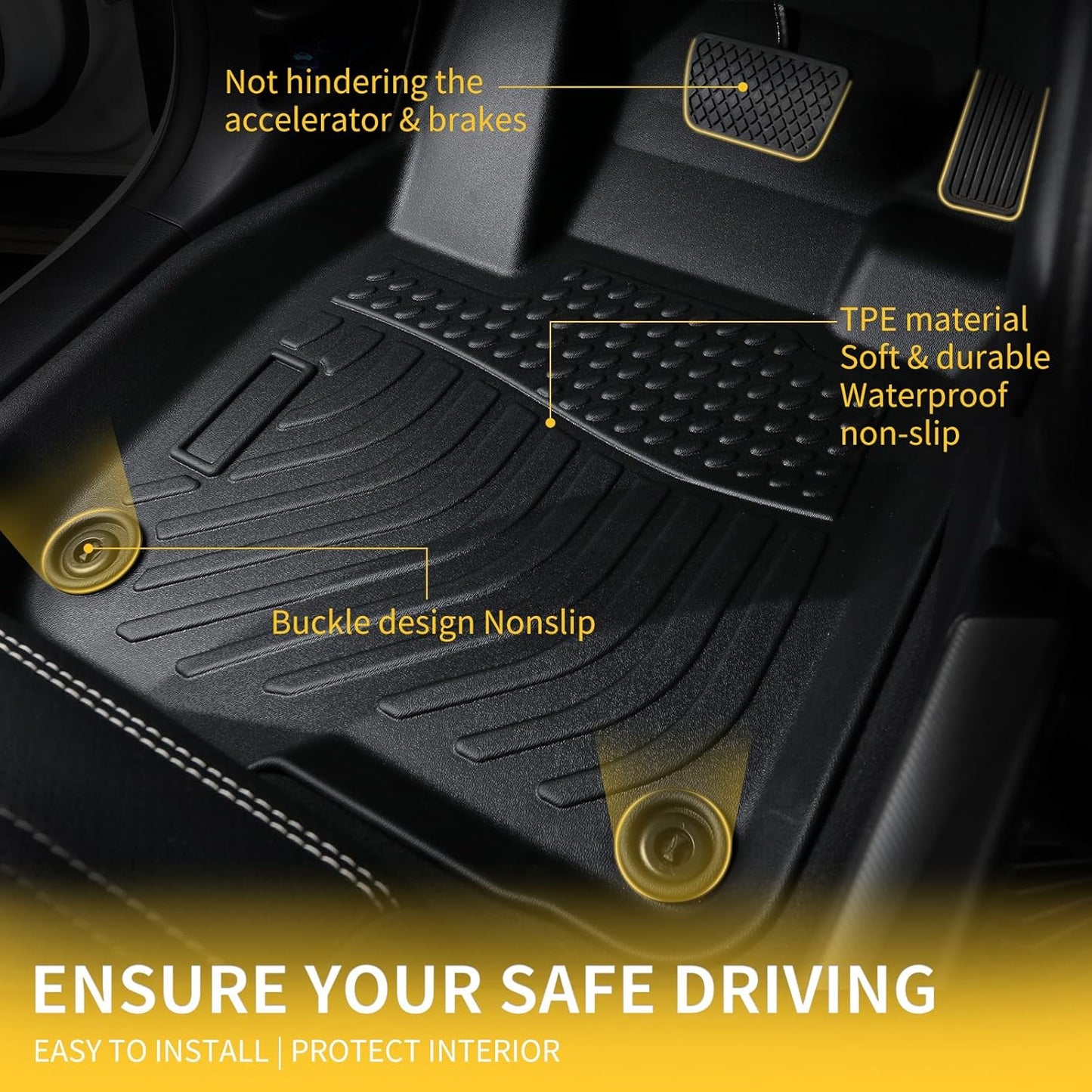 GINOWY-Floor Mats & Cargo Liner for BMW X3 2025, TPE All Weather X3 Car Floor Mats, X3 M50/30 xDrive Car Mats Non-Slip Trunk Mat Easy to Clean Floor Liners Accessories Black