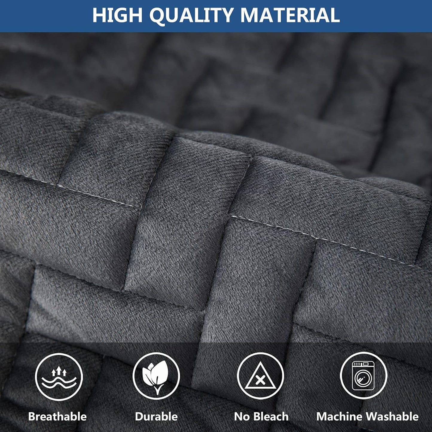 Eismodra Couch Cover,Sectional Couch Covers,Sofa Covers for 3 Cushion Couch,Anti-Slip Sofa Slipcovers for Dogs Cats Kids Loveseat Recliner L Shaped Armrest Backrest,Dark Gray 43''x94''(Only 1 Piece)