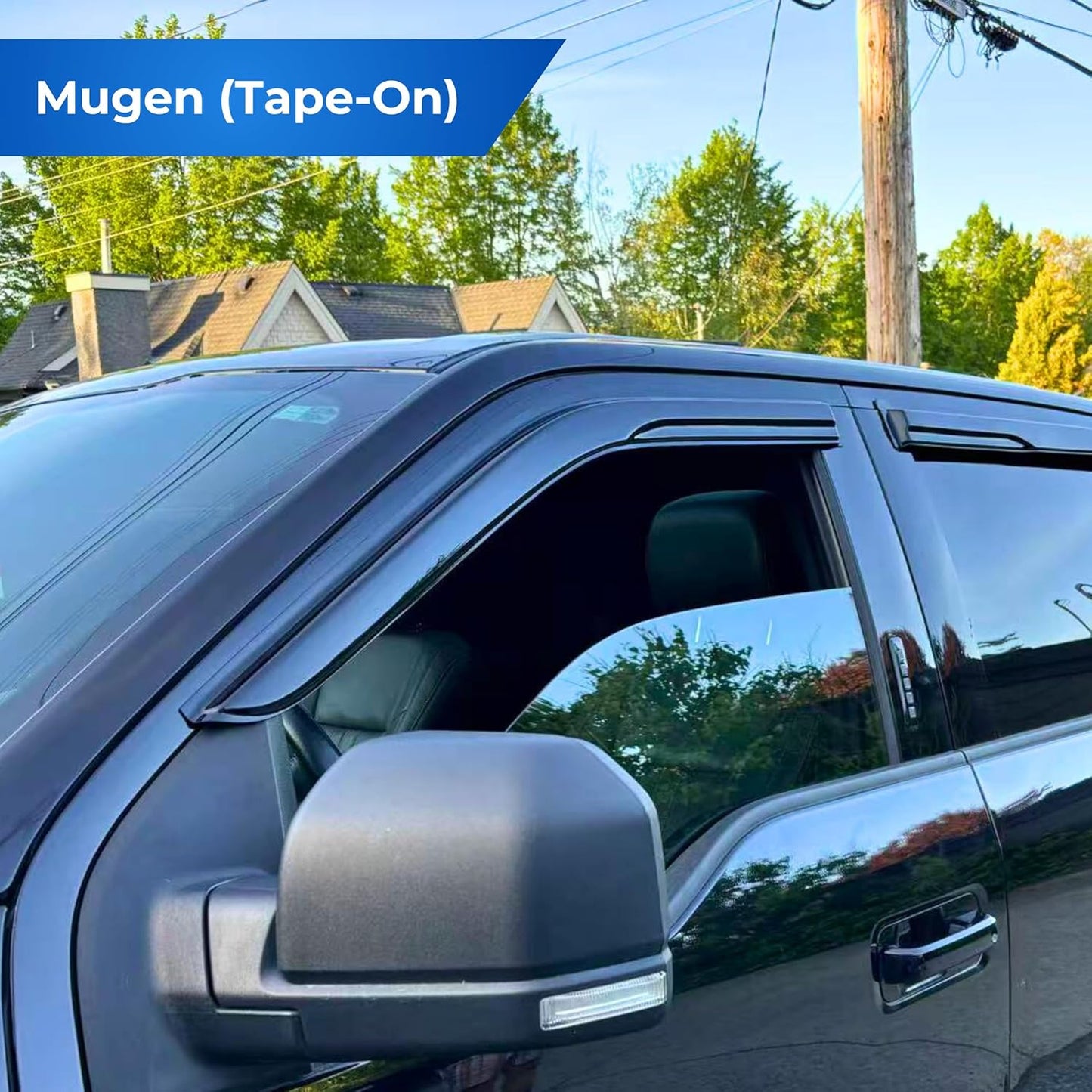 KPY Window Visor Compatible with Toyota Sienna 2011-2020, 4PC Rain Guard Side Window Vent Deflectors Tape-On Mugen Style, 2011 2012 2013 2014 2015 2016 2017 2018 2019 2020
