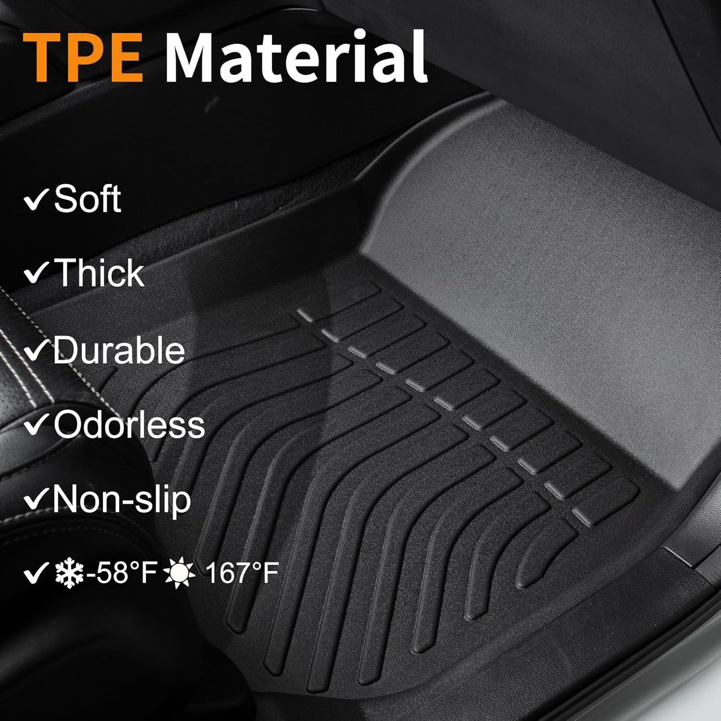 Binmotor-All Weather Floor Mats Cargo Liner for 2019-2024 2025 Toyota RAV4 Hybrid (Only Hybrid Models), Heavy Duty Car Trunk Mat Floor Liners for RAV4 Accessories-Black