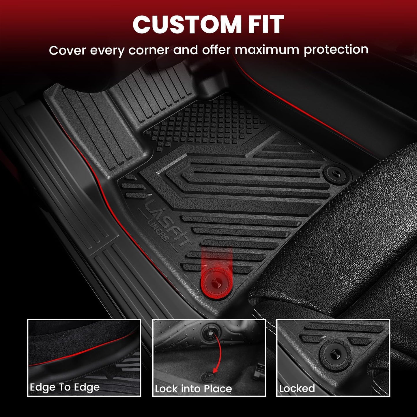 LASFIT Floor Mats & Cargo Mat(Lower Position) for Buick Encore GX 2020-2026(Only Fit FWD), TPE All Weather Custom Fit 1st & 2nd Row Rubber Car Mats and Cargo Liner for Buick Accessories, Black
