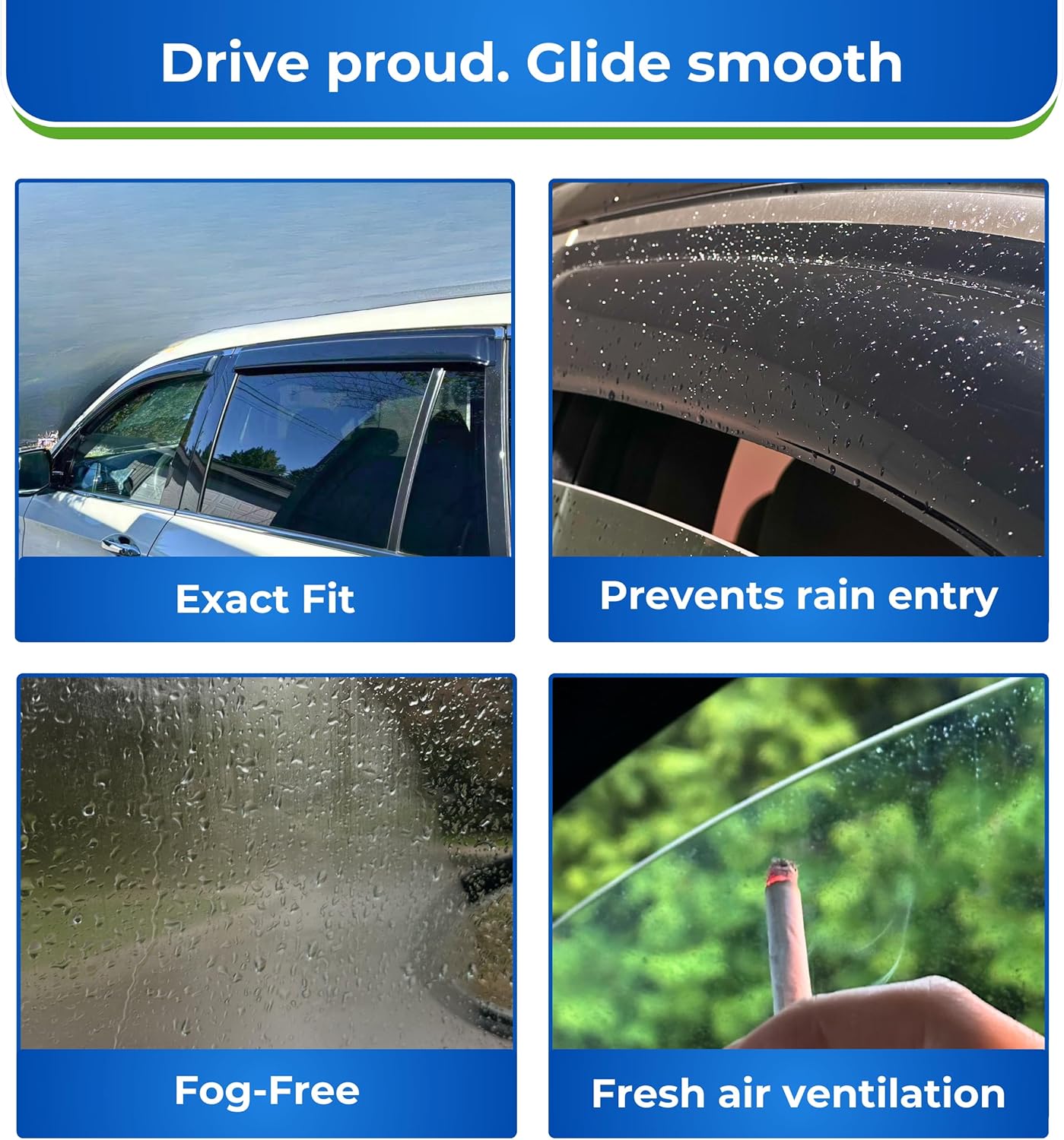 KPY Window Visor Compatible with Lexus NX250 NX350 NX350h NX450h+ 2022-2024, 4PC Rain Guard Side Window Vent Deflectors Tape-On Style, 2022 2023 2024