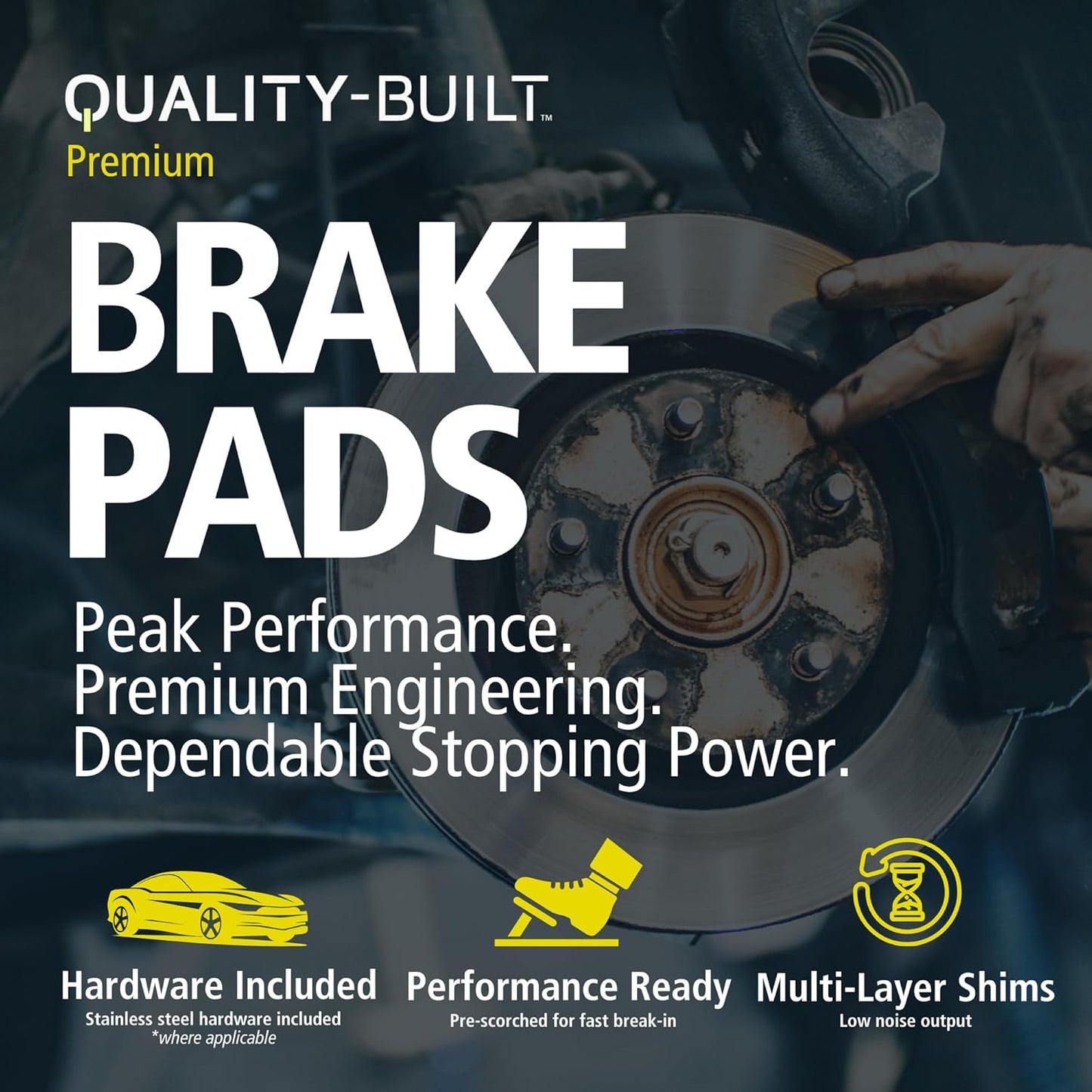 Premium Ceramic Front Brake Pads (1001-0906BC) Compatible with Toyota Tacoma 2005-2015
