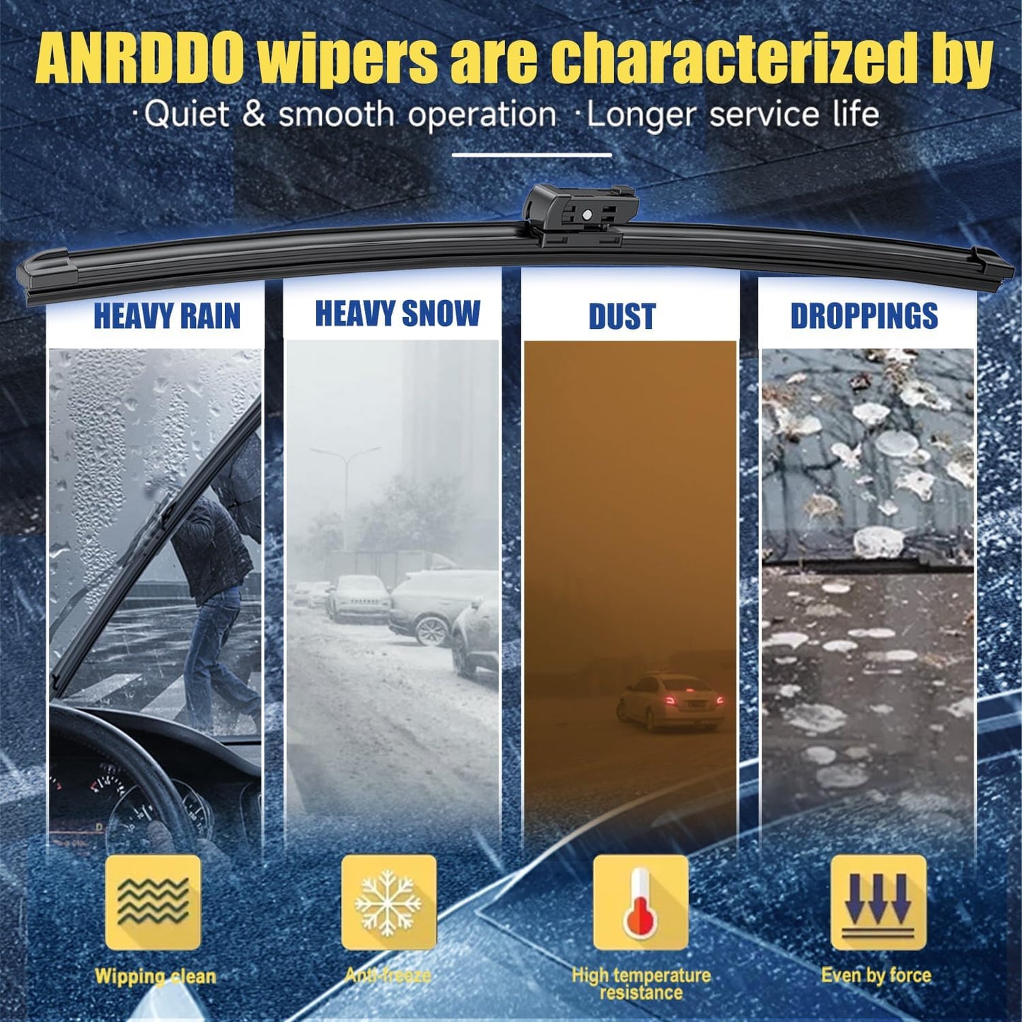 Wpers Factory for Mercedes W215 W220 W221 CL S CLAss 2001-2006 S350 S430 S500 S600 CL500 CL600 CL55 AMG Original Equipment Replacement Windshield Wiper Blades Set 27"+27"(Set of 2) Side Lock