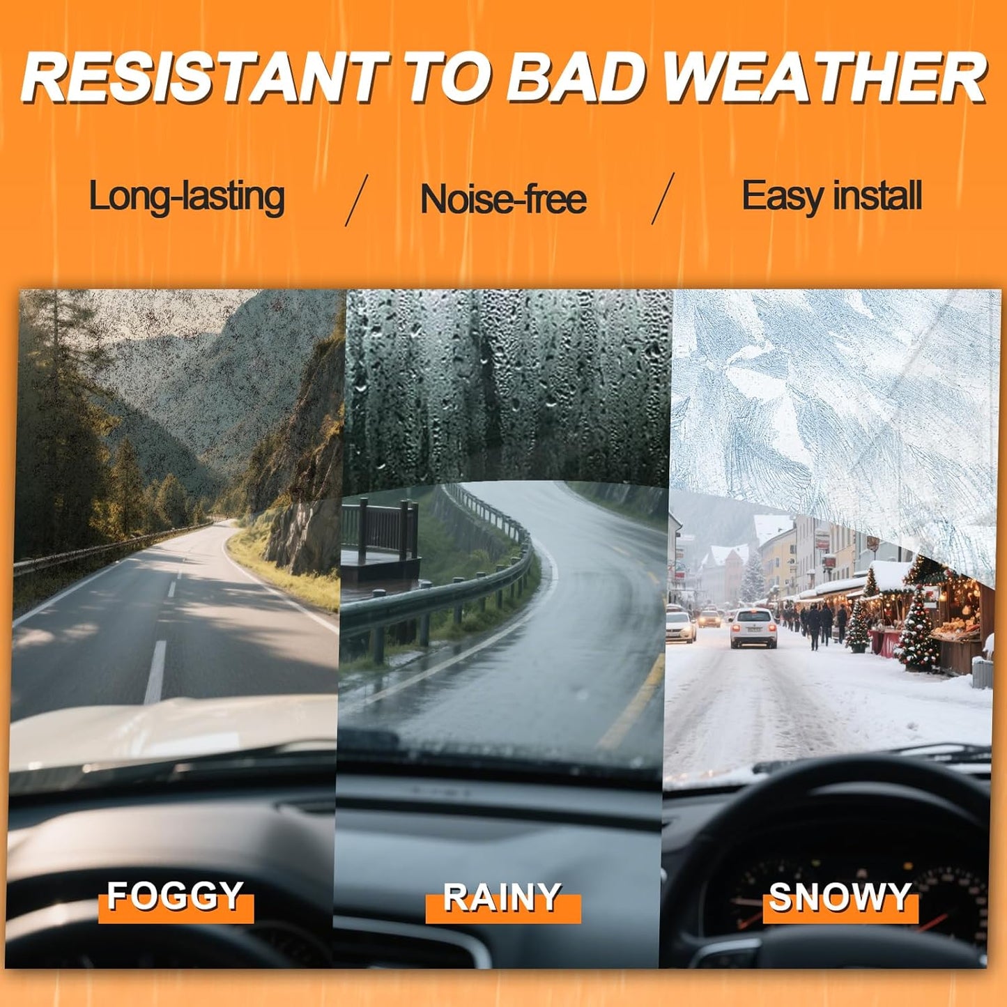 HULADAED® 26'' 16'' 13'' Windshield Wipers Replacement for Honda CRV 2016 2015 2014 2013 2012,Silicone Front Rear Wiper blades for MY Car-All Weather & Quiet(3 PACK)
